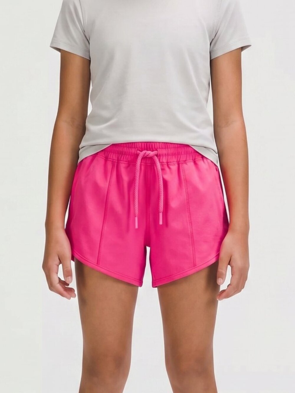 NWOT HVIDIDAN Pink Lined Athletic Running Shorts Zipper Pocket Size 11-12Y